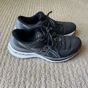 Asics Black and White Athletic Shoes